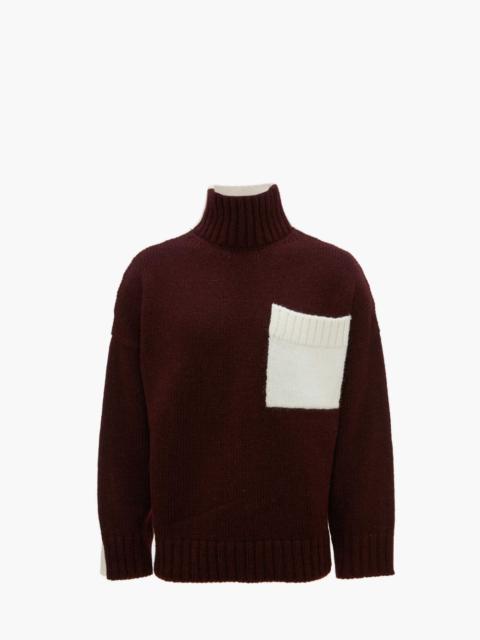 PATCH POCKET TURTLENECK JUMPER