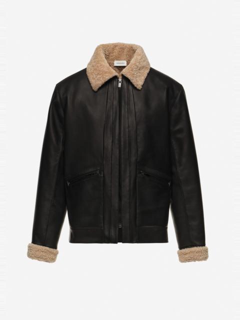MAGDA BUTRYM Shearling leather jacket in black