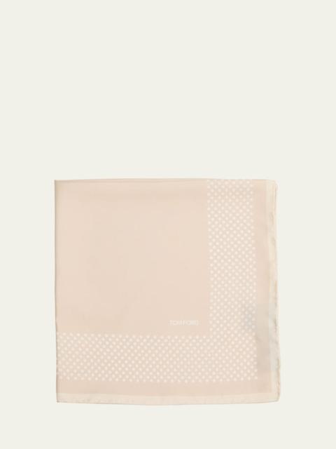 TOM FORD Men's Polka Dot Mulberry Silk Pocket Square