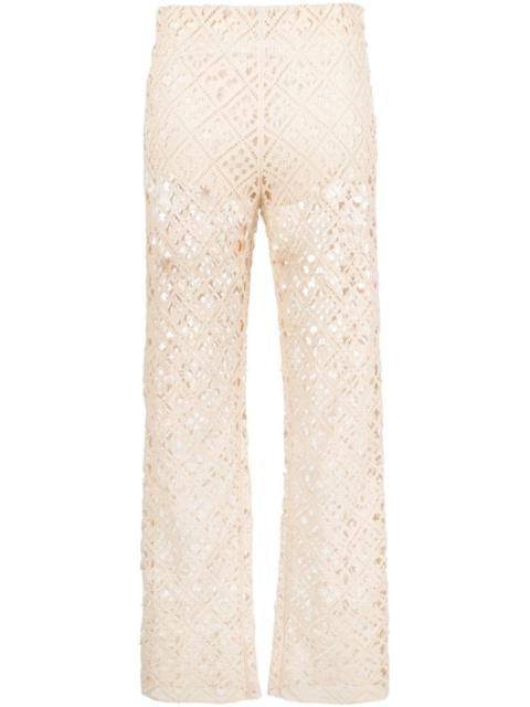 Off-White cotton-blend lace trousers