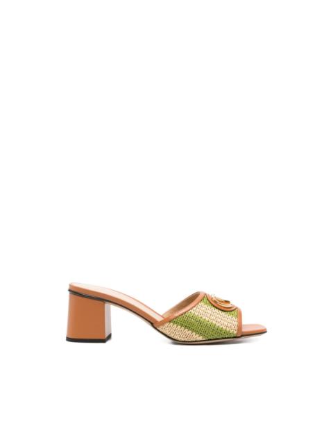 Valentino logo-appliqué striped sandals
