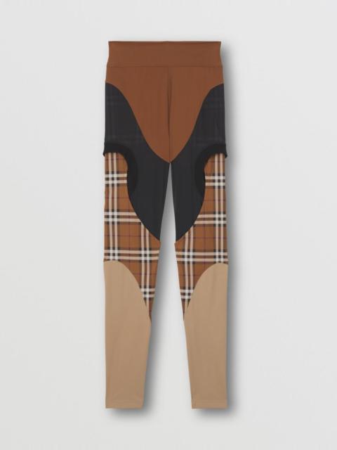 Burberry Check Panel Stretch Jersey Leggings