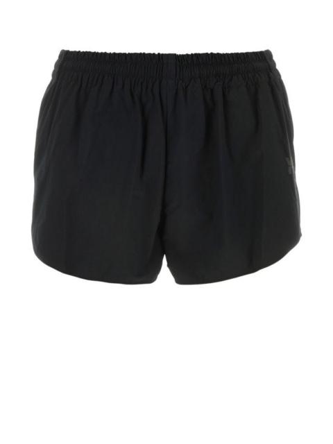 Black polyester blend shorts