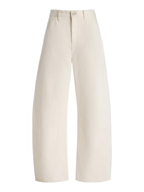 NILI LOTAN Tribeca Stretch Mid-Rise Barrel-Leg Jeans ivory