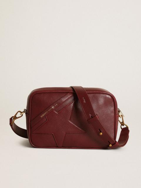 Star Bag in burgundy leather with tone-on-tone star