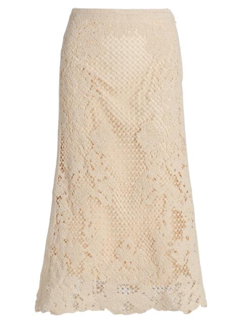 KOBI HALPERIN Women's Lainey Crochet Midi-Skirt - Ecru