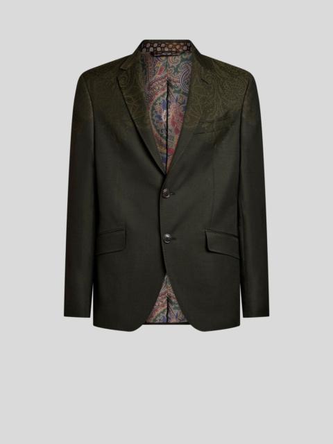 Etro SINGLE-BREASTED WOOL JACKET WITH PLACED PRINT