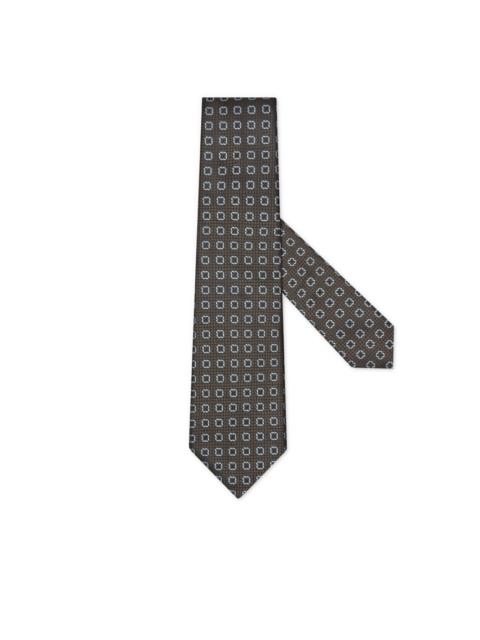 ZEGNA geometric-pattern silk tie