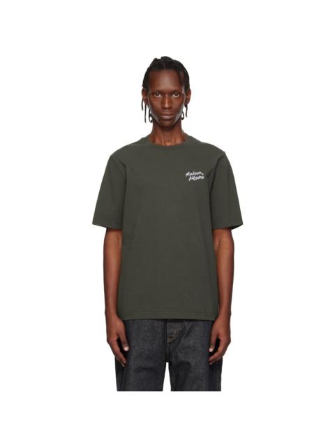Maison Kitsuné Brown 'Maison Kitsuné' Handwriting Comfort T-shirt
