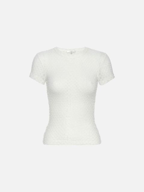 Mesh Lace Baby Tee in Off White