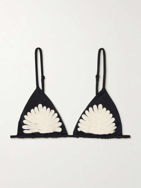 Johanna Ortiz Visionary Arts embroidered triangle bikini top