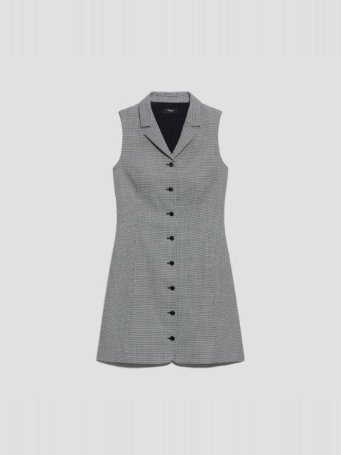 Theory Sleeveless Shirt Dress in Wool-Blend Twist
