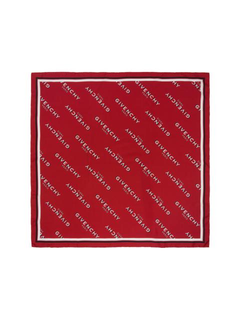 Givenchy Red 'GIVENCHY' Shadow Square Scarf