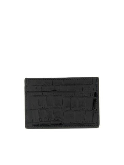 TOM FORD crocodile shiny leather card holder