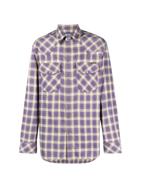 check-print cotton-blend shirt