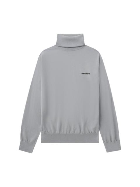 logo-embroidered roll-neck top