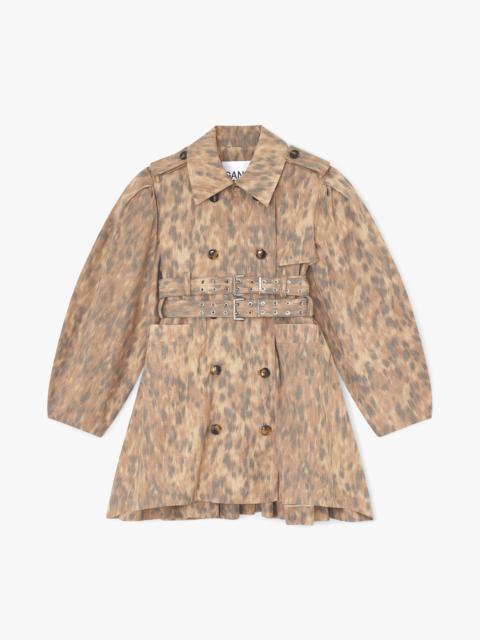 GANNI TRENCH COAT IN PRINTED COTTON