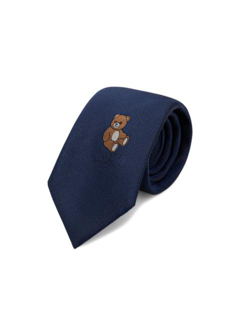 Moschino Teddy Bear embroidered tie