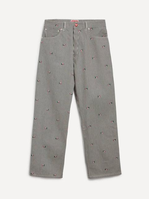 KENZO Rinse Striped Suisen Relaxed Jeans