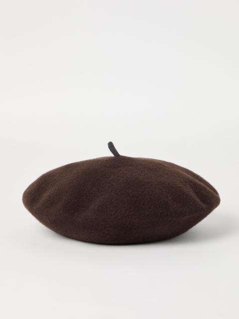 Brunello Cucinelli Wool beret with Precious detail