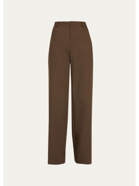 Vince Studded Mid-Rise Wide-Leg Trousers