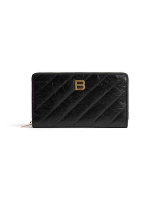 BALENCIAGA Women's Crush Continental Wallet Quilted in Black