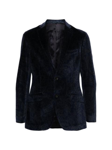 Etro paisley-print velvet blazer