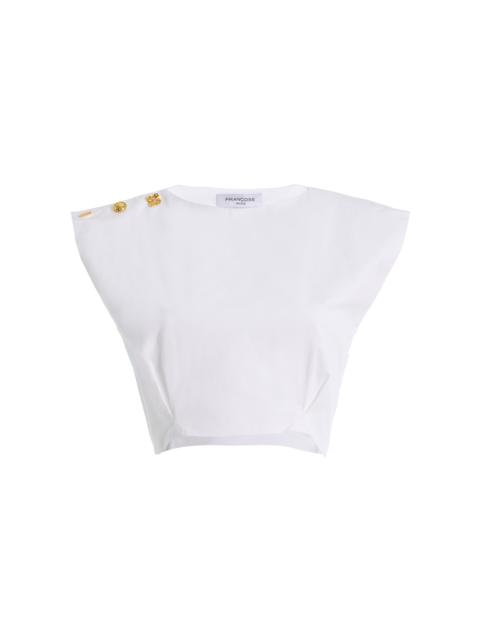 FRANÇOISE Tallulah Embellished Cotton Top