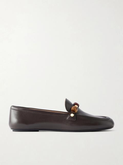 Gianvito Rossi Embellished Leather Loafers