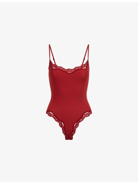 SKIMS Fits Everybody Lace-Trim Stretch-Woven Body