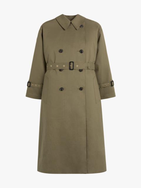 BUCKHOLME KHAKI BONDED COTTON TRENCH COAT