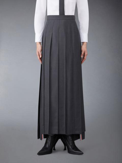 Twill Pleated Long Skirt