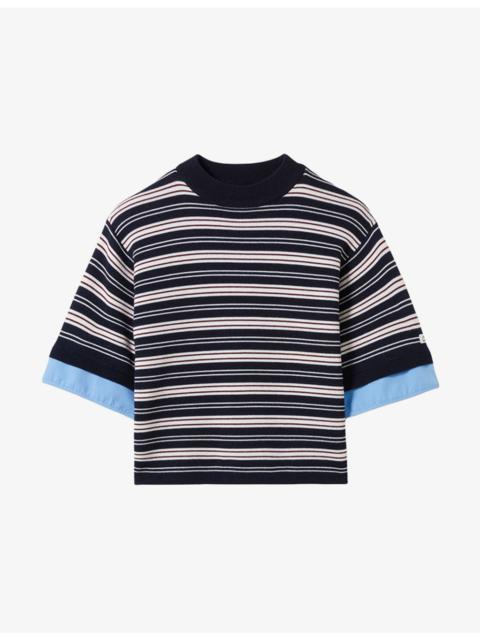 Claudie Pierlot Striped Relaxed-Fit Knitted Top