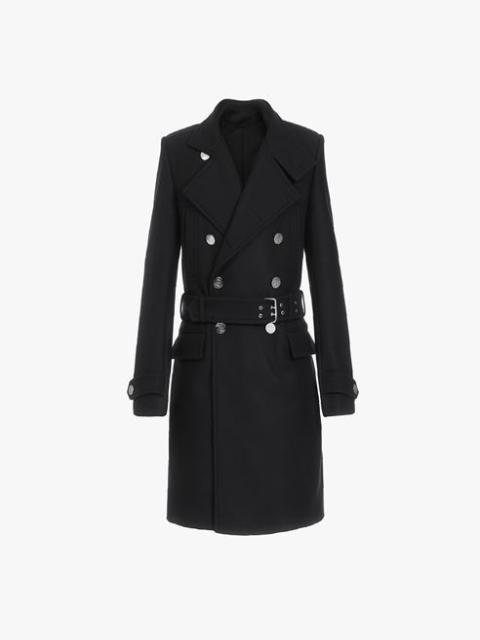 Balmain Black double-breasted wool coat