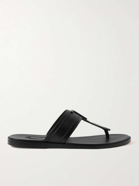 TOM FORD Brighton Logo-Embellished Leather Sandals