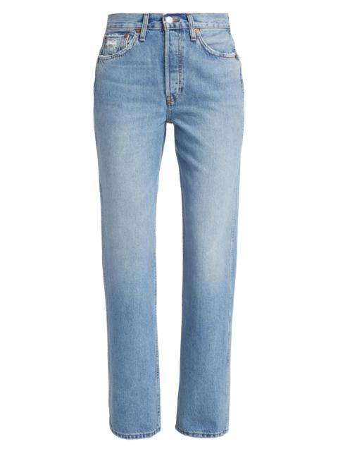 RE/DONE Women's 90s High-Rise Rigid Straight Jeans - Worn Blue