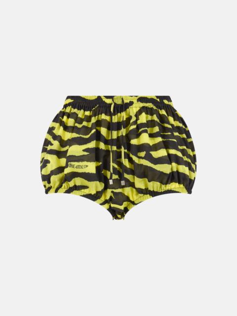 THE ATTICO BLACK AND YELLOW SHORTS