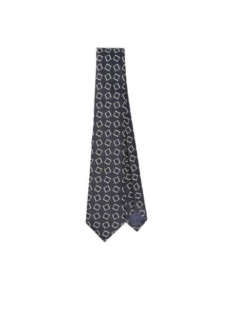 EMPORIO ARMANI geometric-pattern silk tie