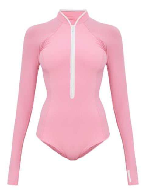 Hunza G Tyra long-sleeved zip-up swimsuit