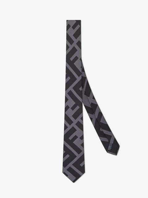 FENDI Black silk tie