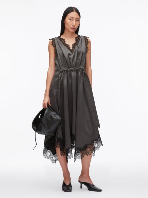 3.1 Phillip Lim V-Neck Midi Dress with Lace Trim