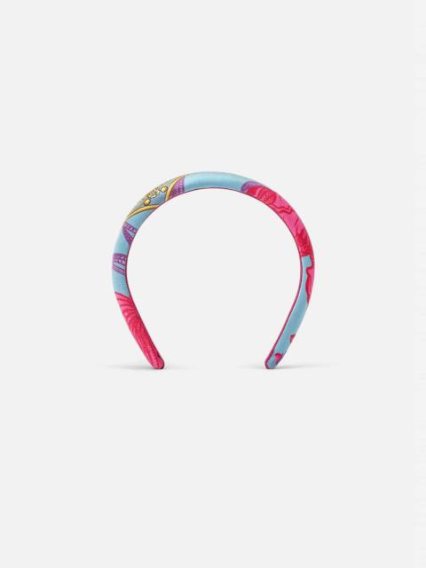 VERSACE Acid Bouquet Puffy Silk Headband