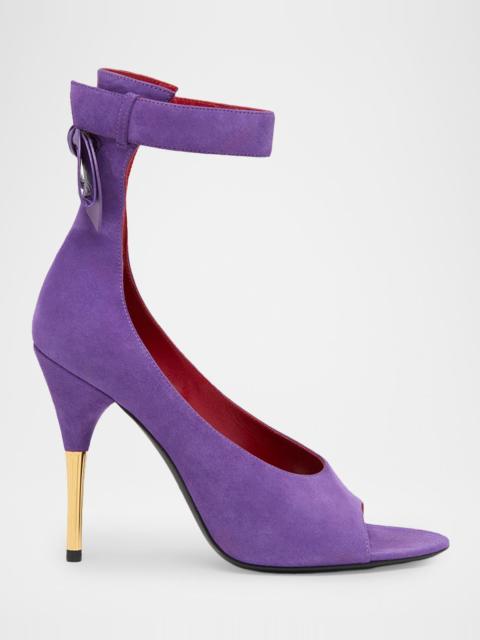 Valentino Suede Bow-Back Stiletto Sandal