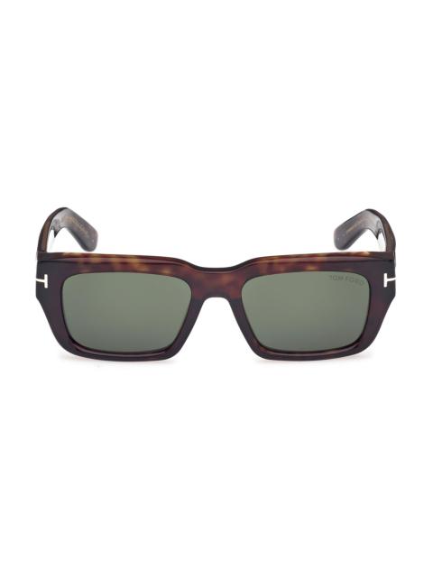 TOM FORD Men's Icon 54MM Rectangular Sunglasses - Shinydarkhavana