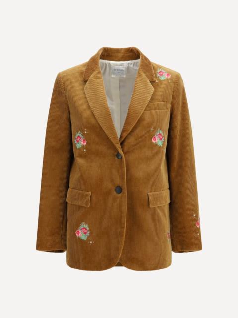 forte_forte Bouquet velvet single-breasted Jacket with embroidery