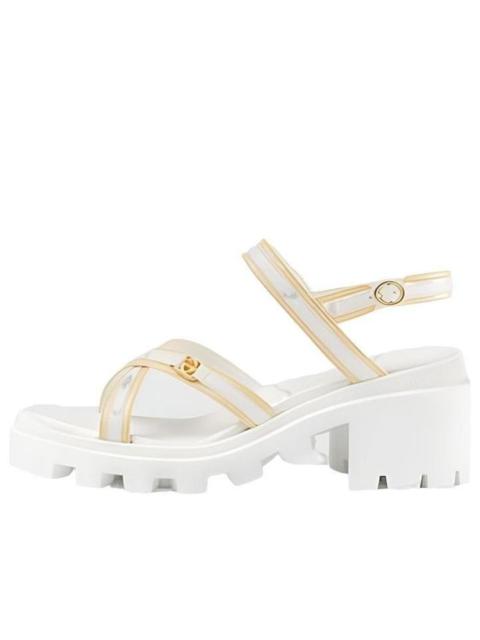 GUCCI (WMNS) Gucci Lug Sole Sandal with Web 'White Yellow' 645776-D3VF0-9364