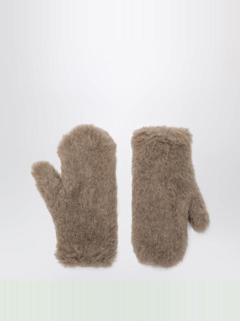 Max Mara Dark beige teddy gloves