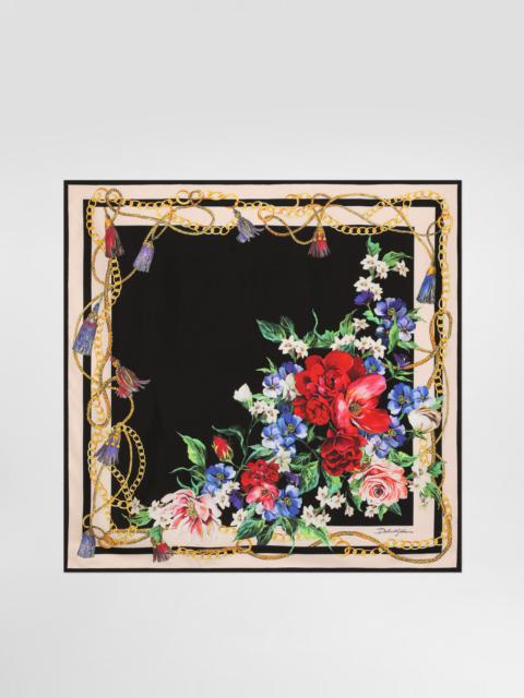 Dolce & Gabbana Floral-print silk twill foulard (70x70)