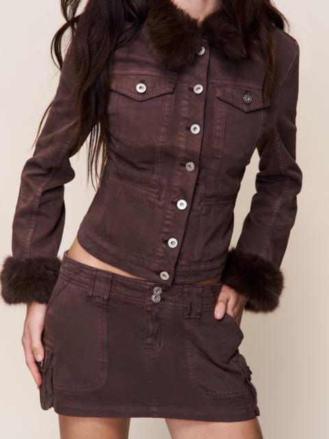 GUIZIO ARES FAUX FUR JACKET