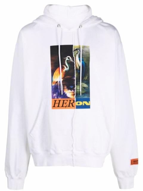 Heron Preston split-herons print hoodie